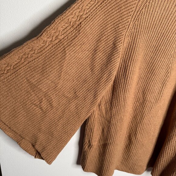 Anthropologie Women's Tan Kali Turtleneck Poncho Sweater - Size M/L Medium/Large - Picture 4 of 7